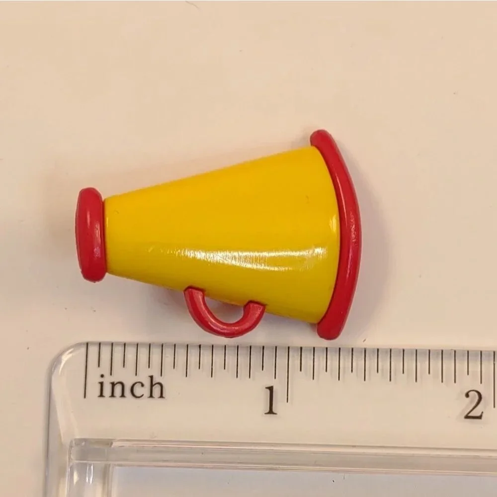Megaphone Buttons lot of 104 Cupcake Decoration Crafts Yellow and Red